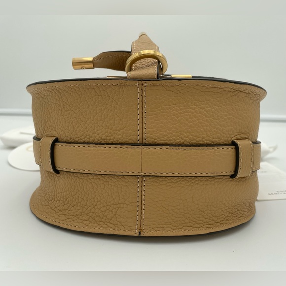 ❌SOLD❌ NEW CHLOE MARCIE TAN LEATHER SMALL SADDLE CROSSBODY BAG PURSE NWT - Picture 12 of 16